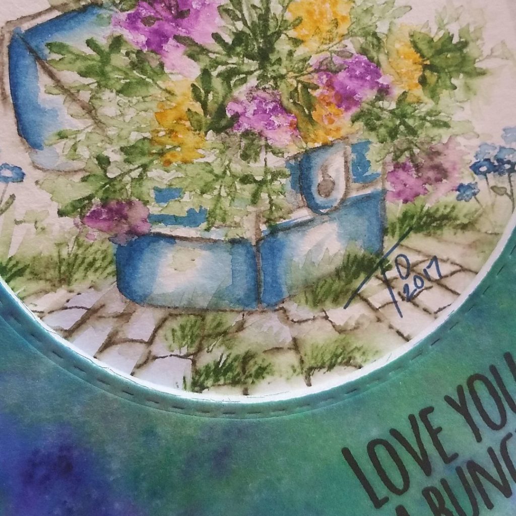 Handmade card using Art Impressions Watercolor Stamps