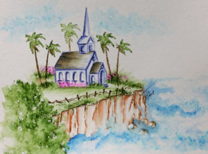 Art Impressions Watercolor Church On Cliff