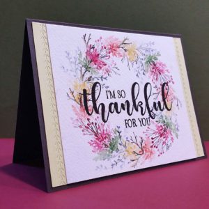 Thankful Watercolor Wreath Card