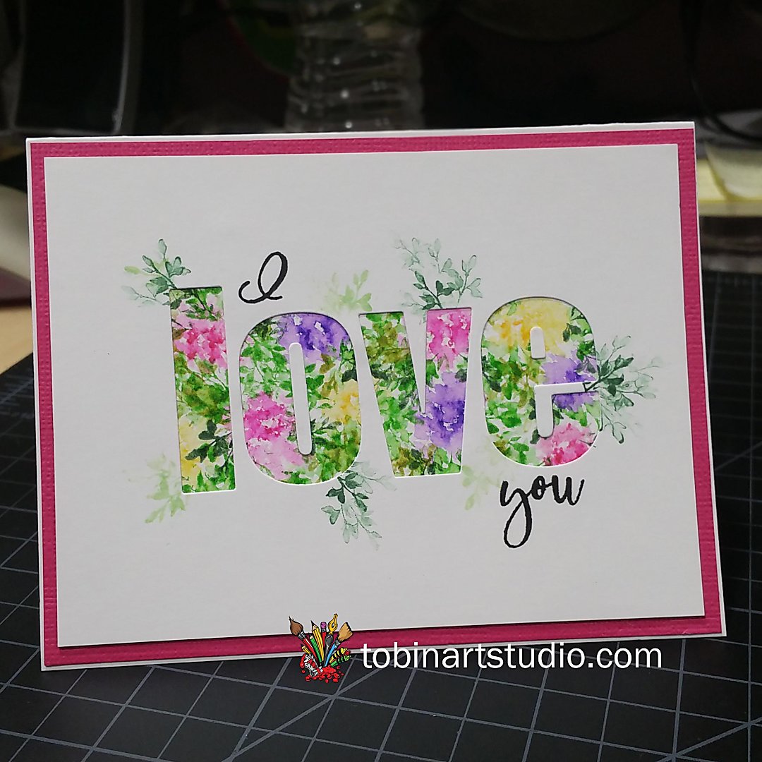 Watercolor Valentine | I Love You | Art Impressions Stamps