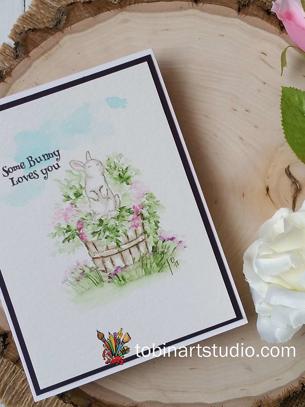 Watercolor Bunny In A Basket | Watercolor Weekend | Art Impressions Stamps