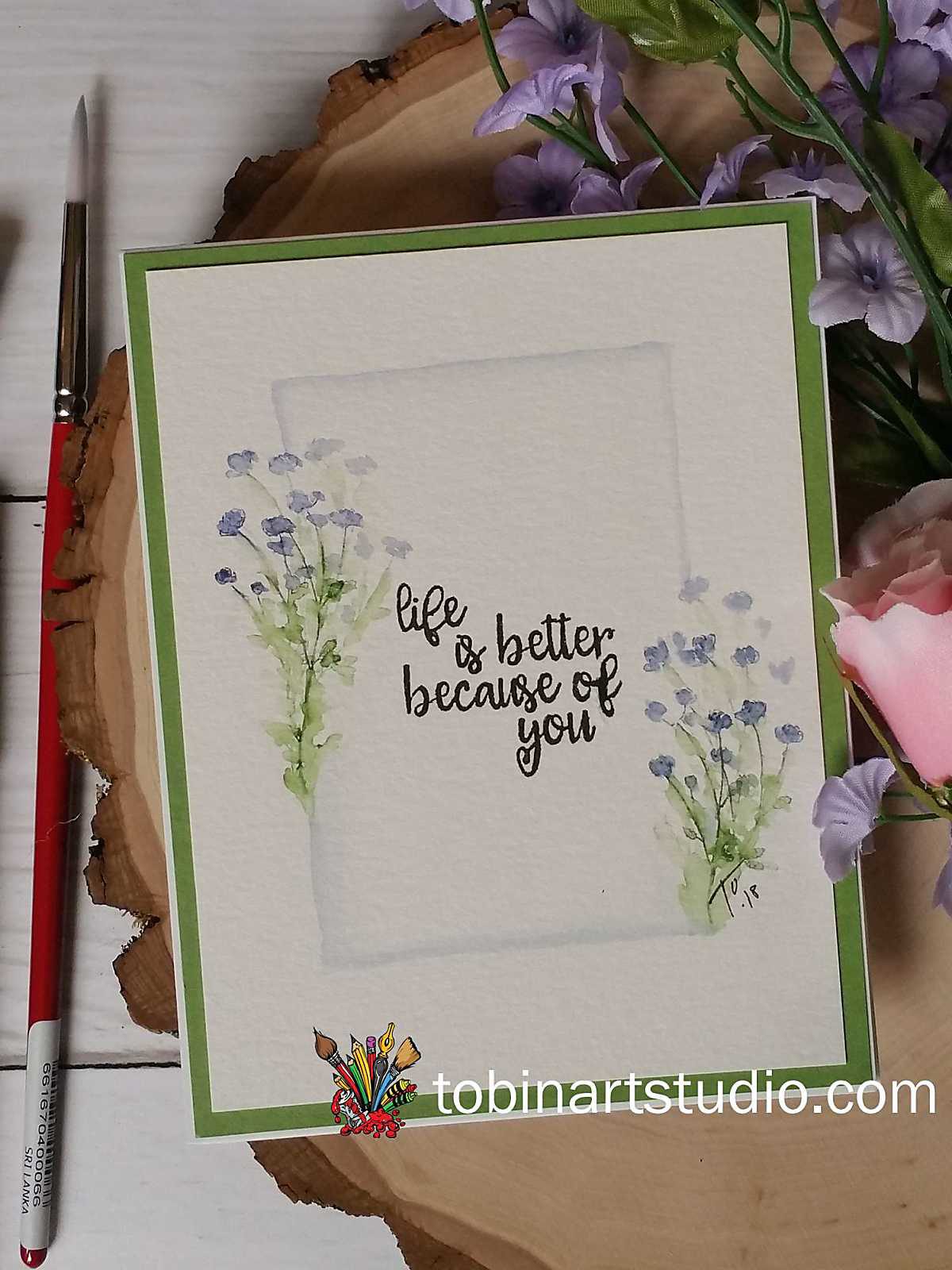 Life is Better | Watercolor Flowering Frame | Art Impressions