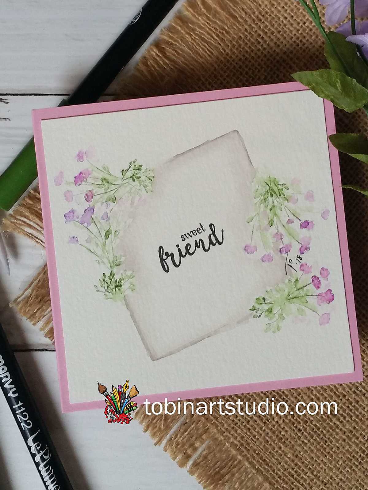 Sweet Friend Frame | Watercolor Weekend | Art Impressions Stamps