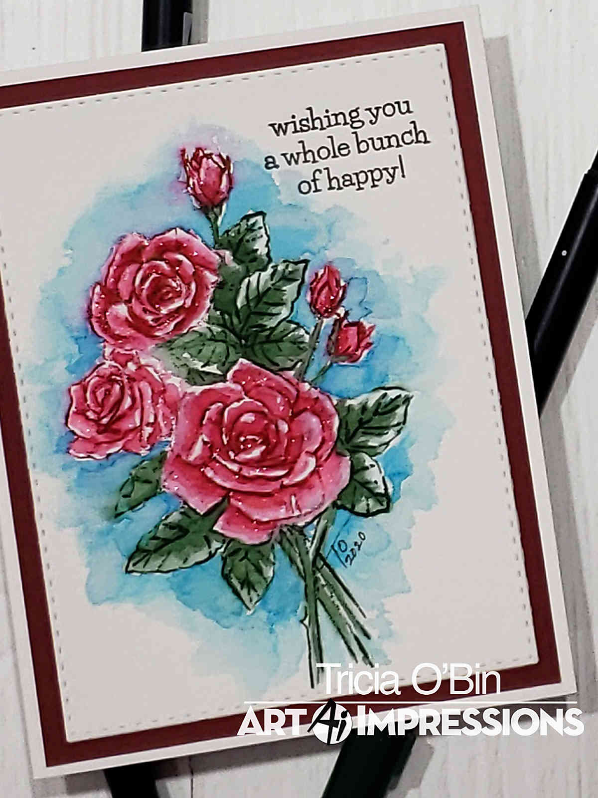 Happy Roses | Watercolor Weekend | Art Impressions | TOBin Art Studio