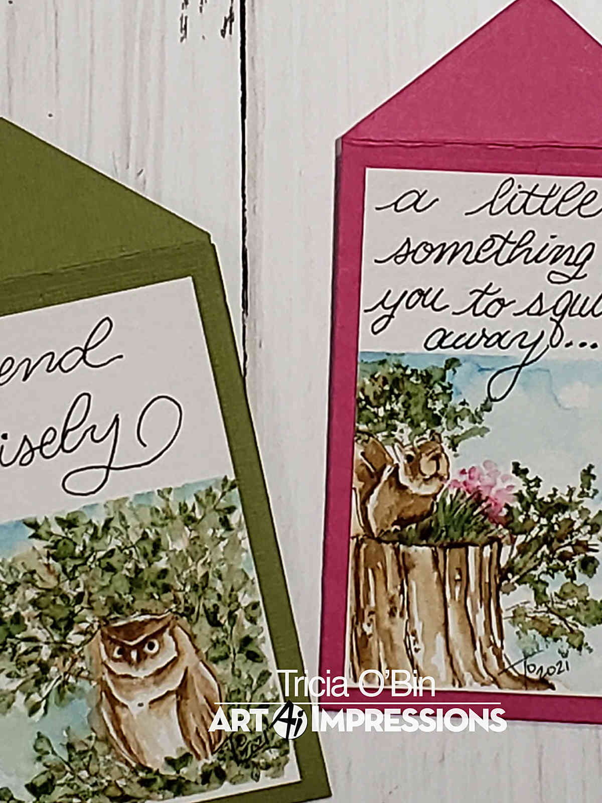 Peeking Animal Gift Cards | Watercolor Weekend | Art Impressions
