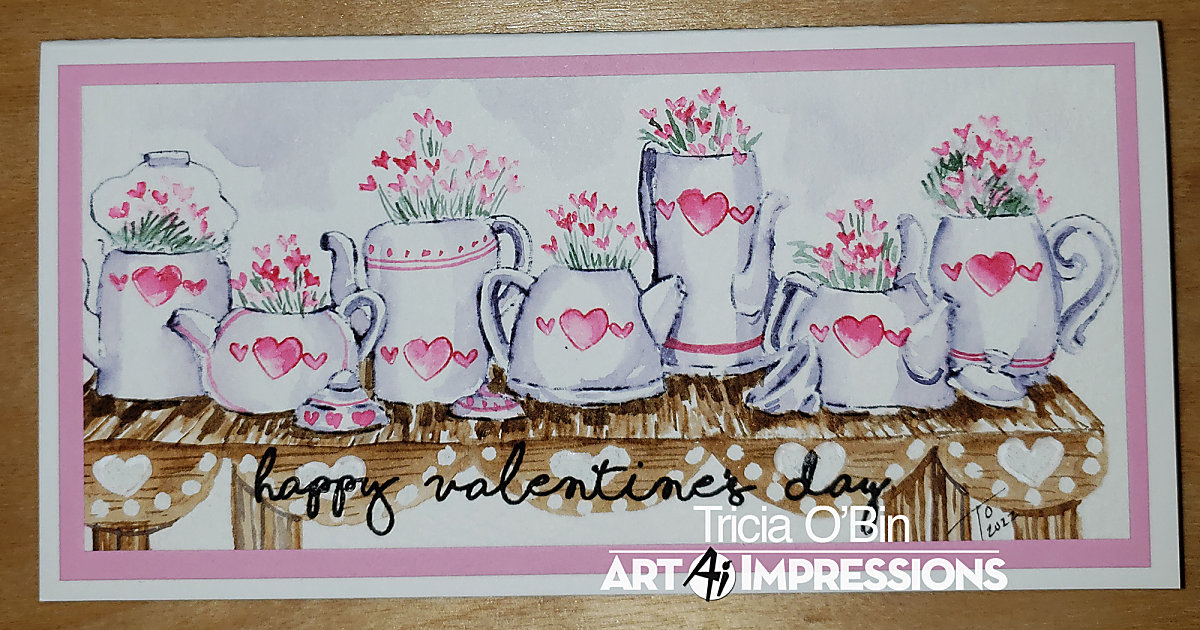 Valentine Teapots | Watercolor Weekend | Art Impressions