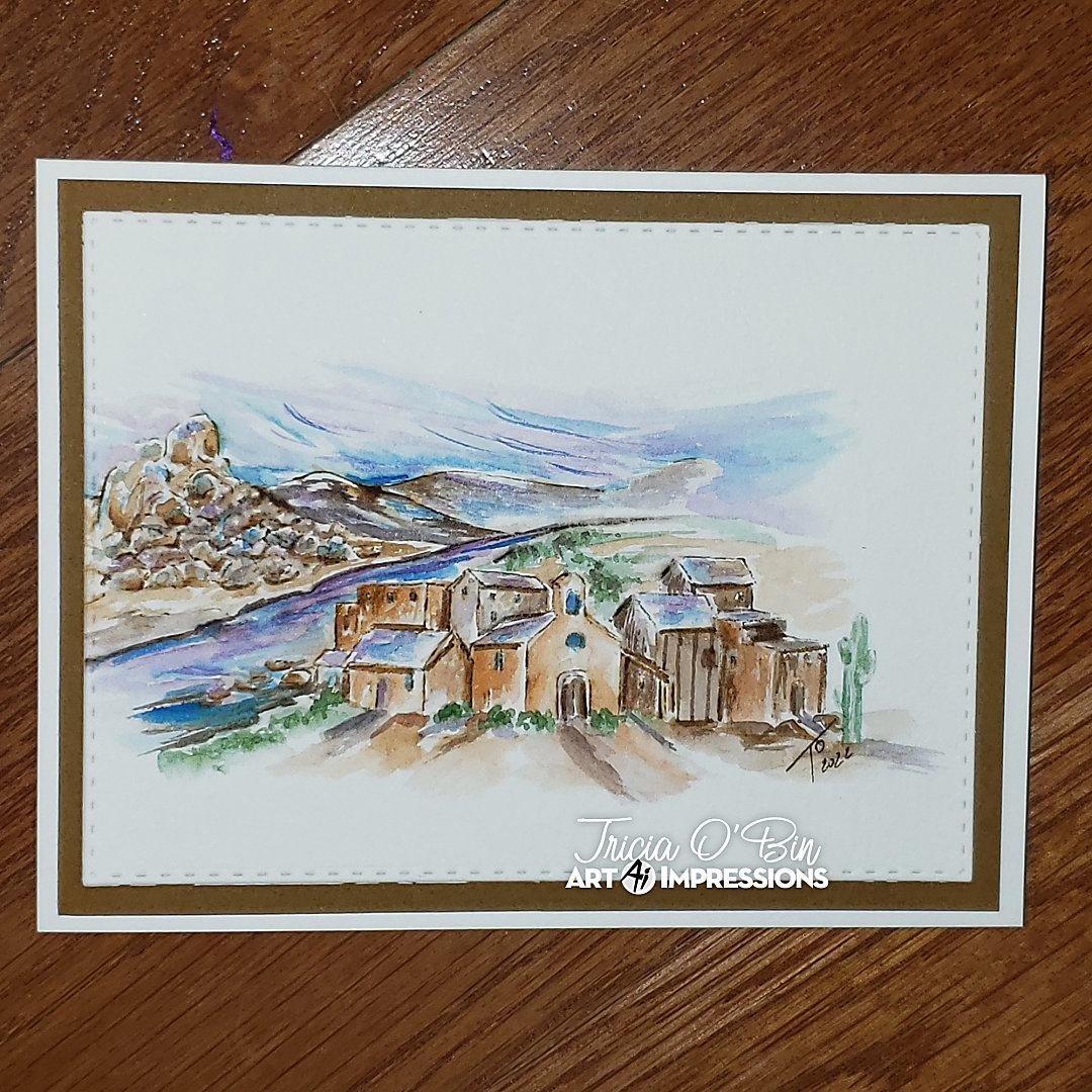 Southwest Village | Watercolor Weekend | Art Impressions Stamps
