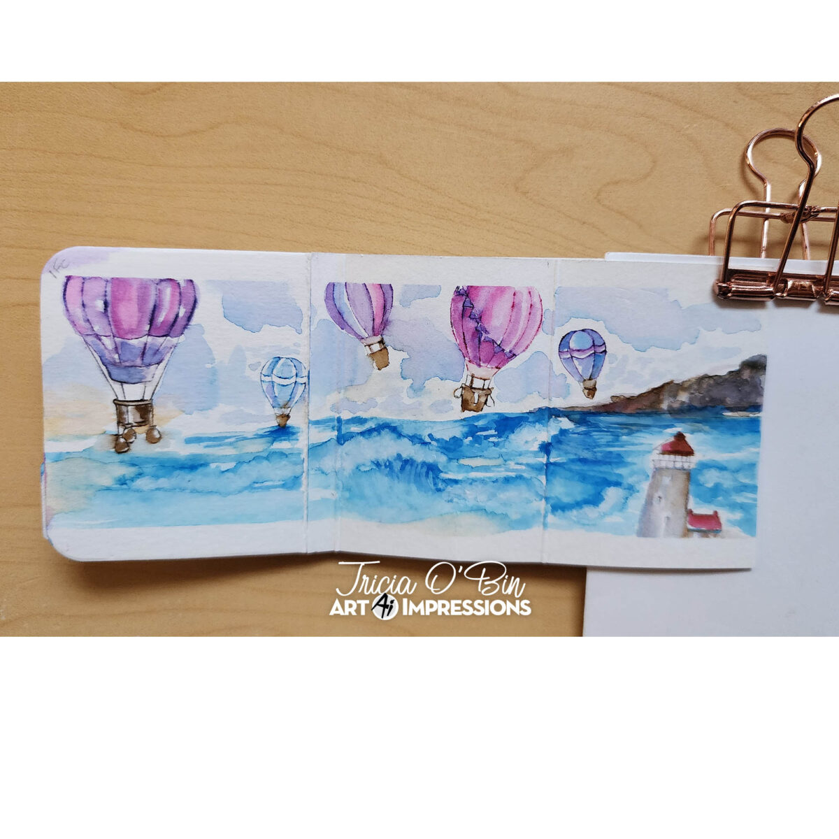 Hot Air Balloons watercolor Journal